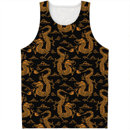 Eastern Dragon Pattern Print Men's Tank Top