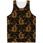 Eastern Dragon Pattern Print Men's Tank Top