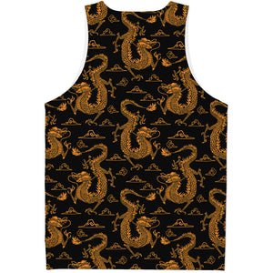 Eastern Dragon Pattern Print Men's Tank Top