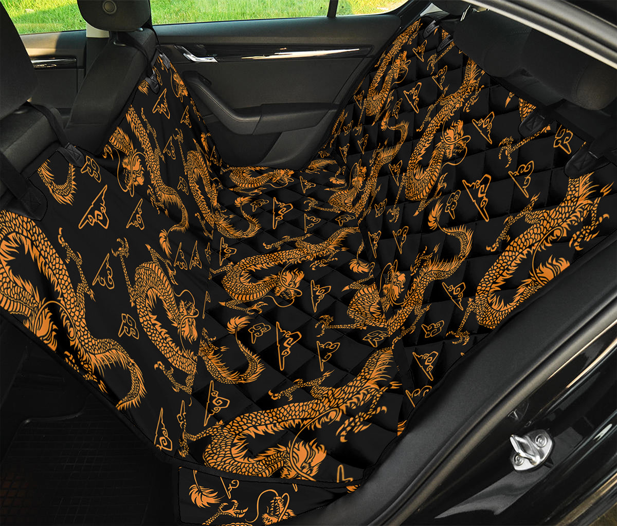 Eastern Dragon Pattern Print Pet Car Back Seat Cover