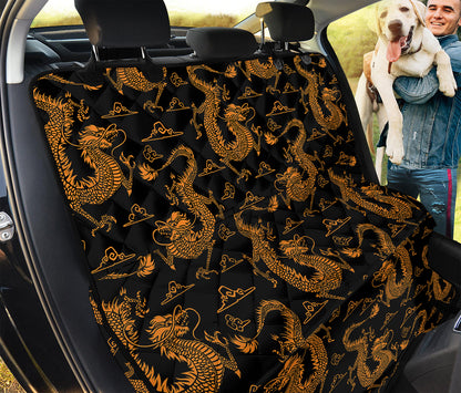 Eastern Dragon Pattern Print Pet Car Back Seat Cover
