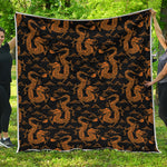 Eastern Dragon Pattern Print Quilt
