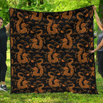 Eastern Dragon Pattern Print Quilt