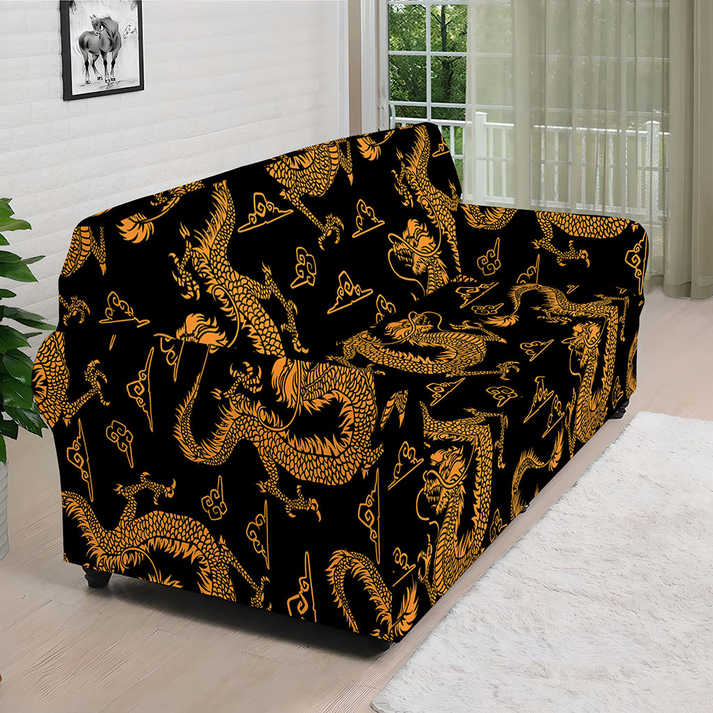 Eastern Dragon Pattern Print Sofa Cover