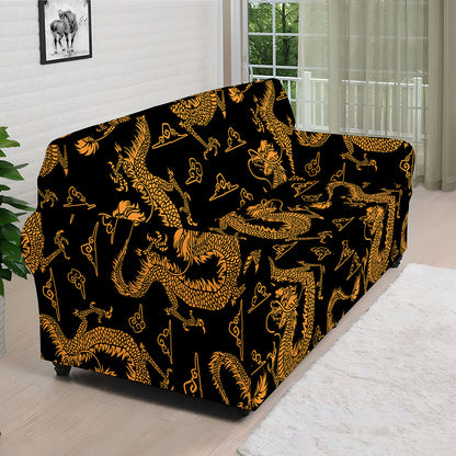 Eastern Dragon Pattern Print Sofa Cover