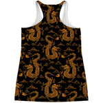 Eastern Dragon Pattern Print Women's Racerback Tank Top