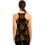 Eastern Dragon Pattern Print Women's Racerback Tank Top