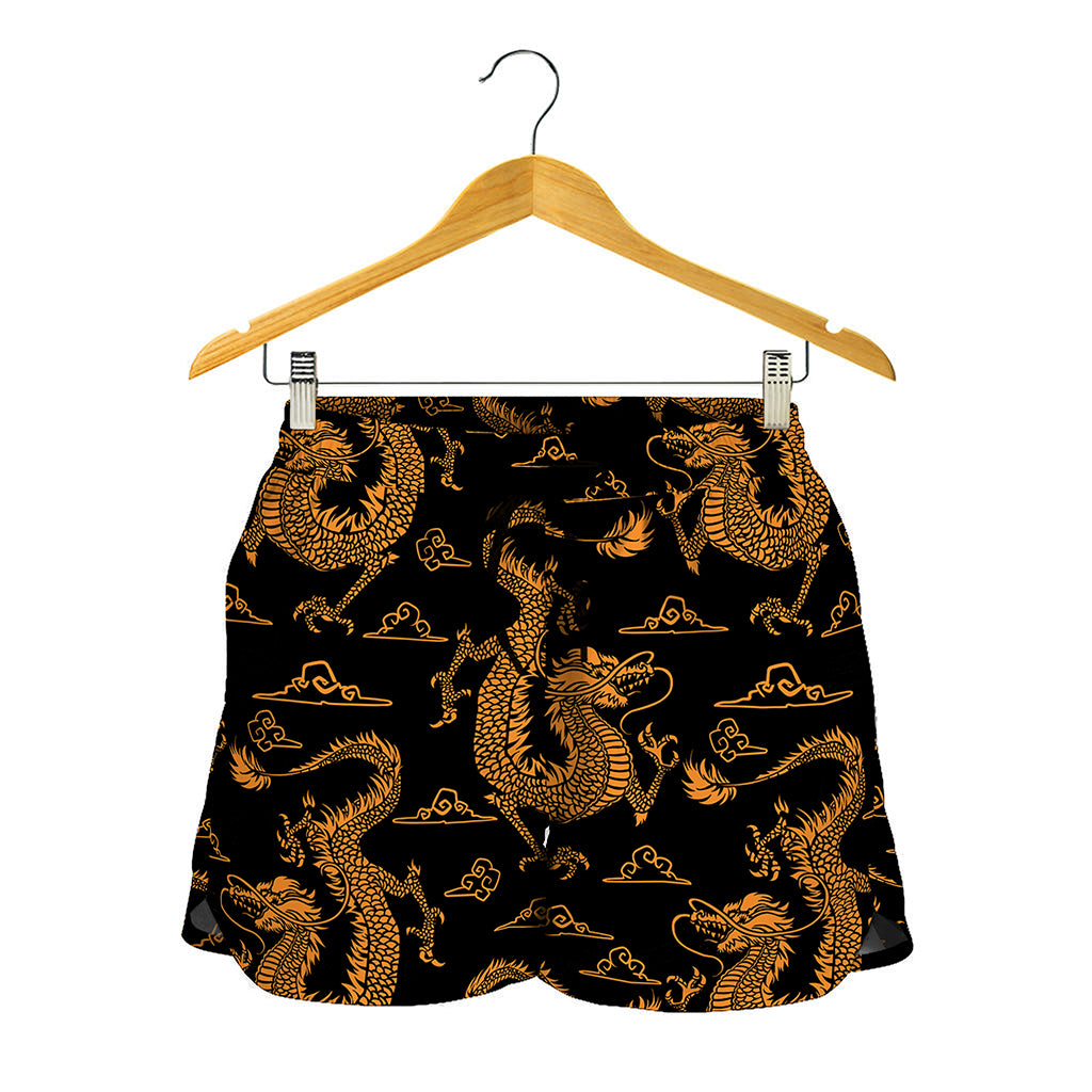 Eastern Dragon Pattern Print Women's Shorts