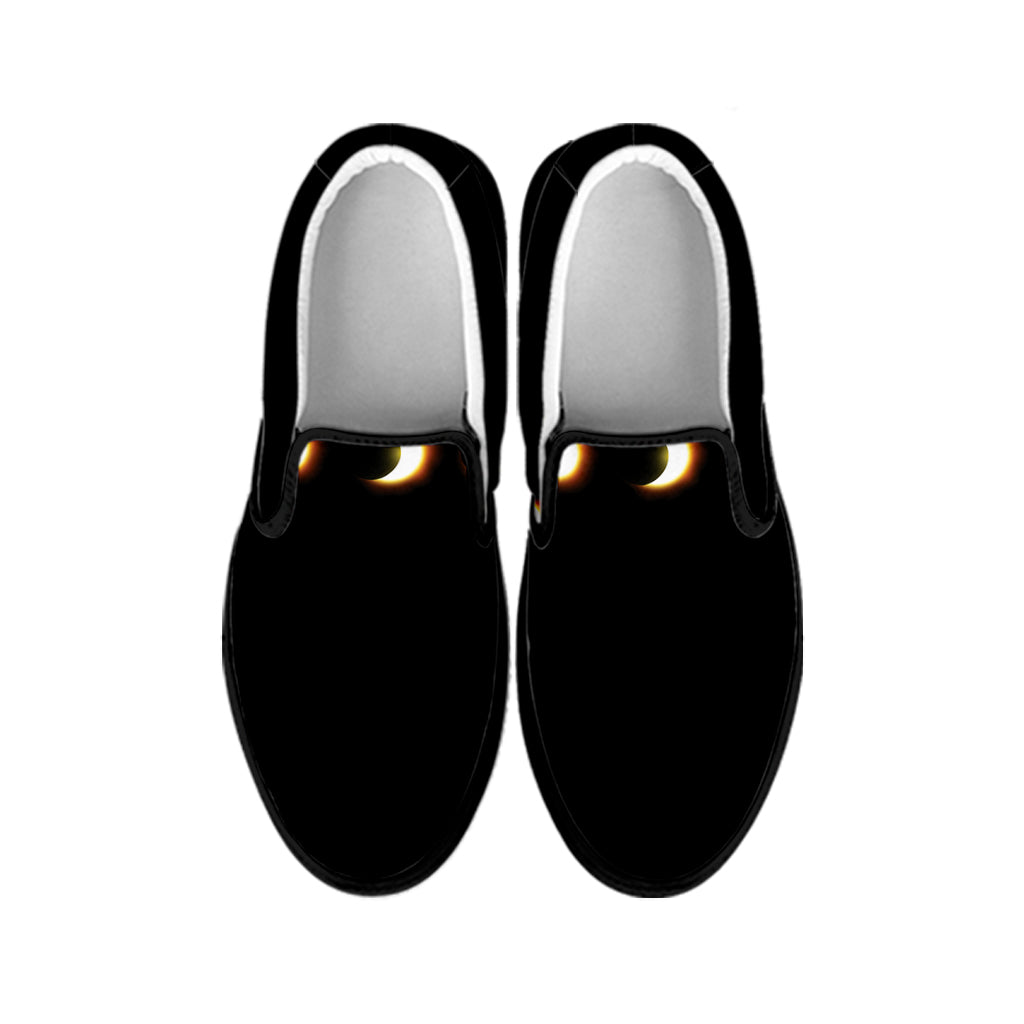 Eclipse Phases Print Black Slip On Shoes