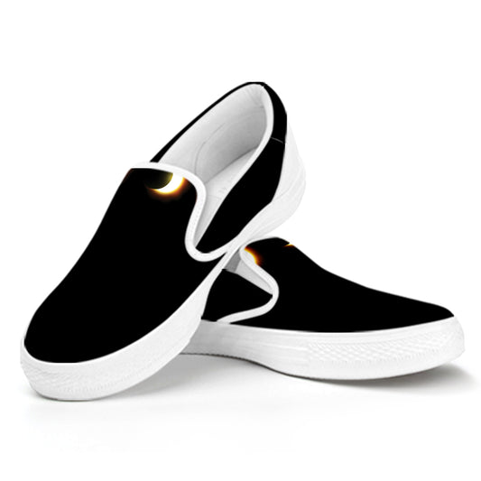 Eclipse Phases Print White Slip On Shoes