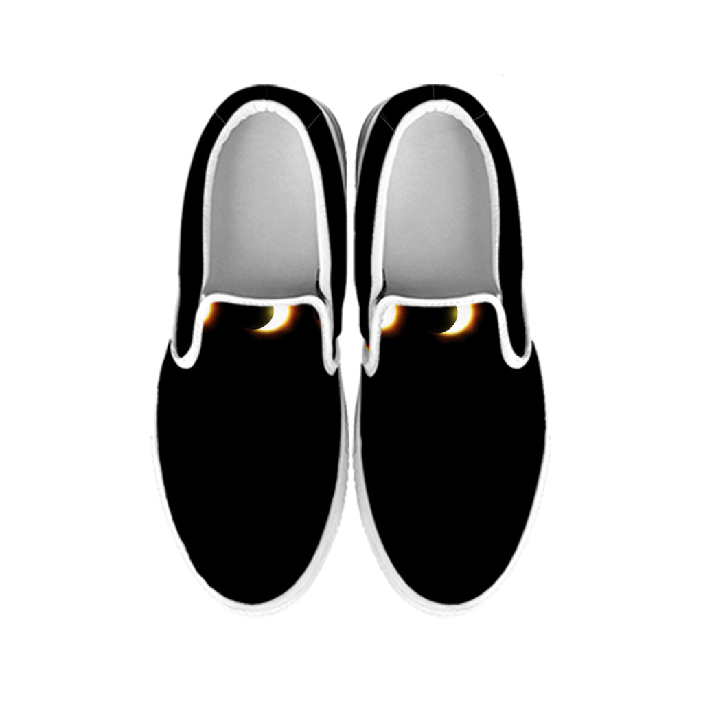 Eclipse Phases Print White Slip On Shoes