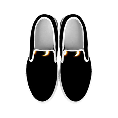 Eclipse Phases Print White Slip On Shoes