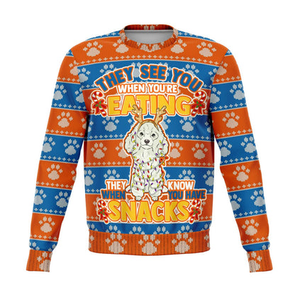 Poodle - They Know When You Have Snacks Christmas Sweatshirt