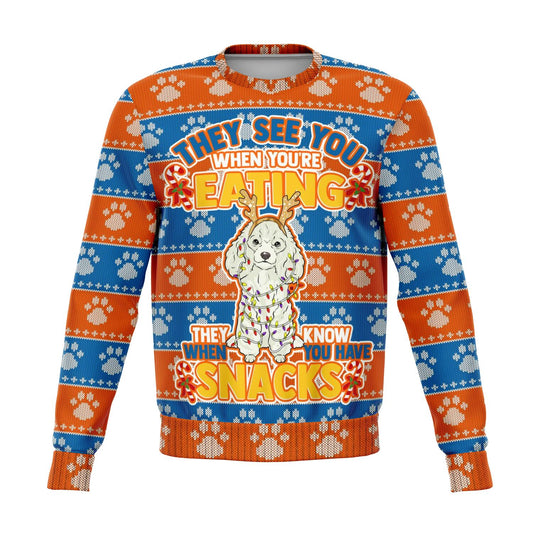 Poodle - They Know When You Have Snacks Christmas Sweatshirt
