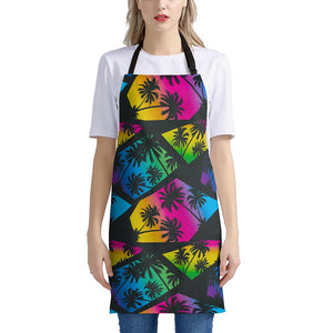 EDM Beach Palm Tree Pattern Print Apron