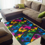 EDM Beach Palm Tree Pattern Print Area Rug GearFrost