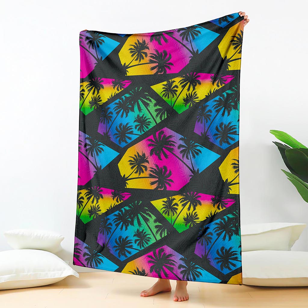 EDM Beach Palm Tree Pattern Print Blanket