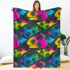 EDM Beach Palm Tree Pattern Print Blanket