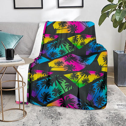 EDM Beach Palm Tree Pattern Print Blanket