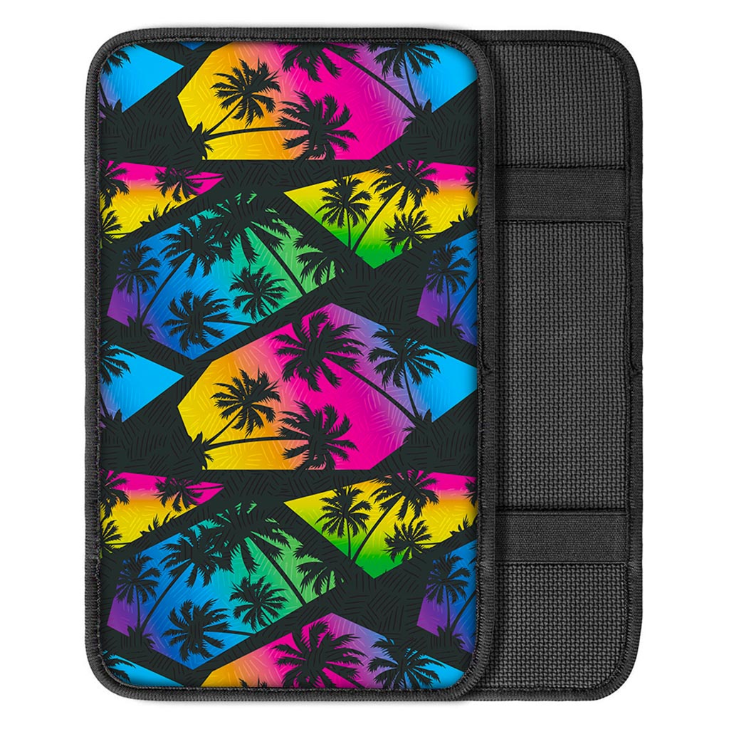 EDM Beach Palm Tree Pattern Print Car Center Console Cover