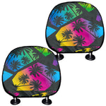 EDM Beach Palm Tree Pattern Print Car Headrest Covers