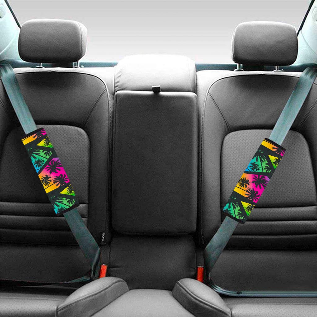 EDM Beach Palm Tree Pattern Print Car Seat Belt Covers