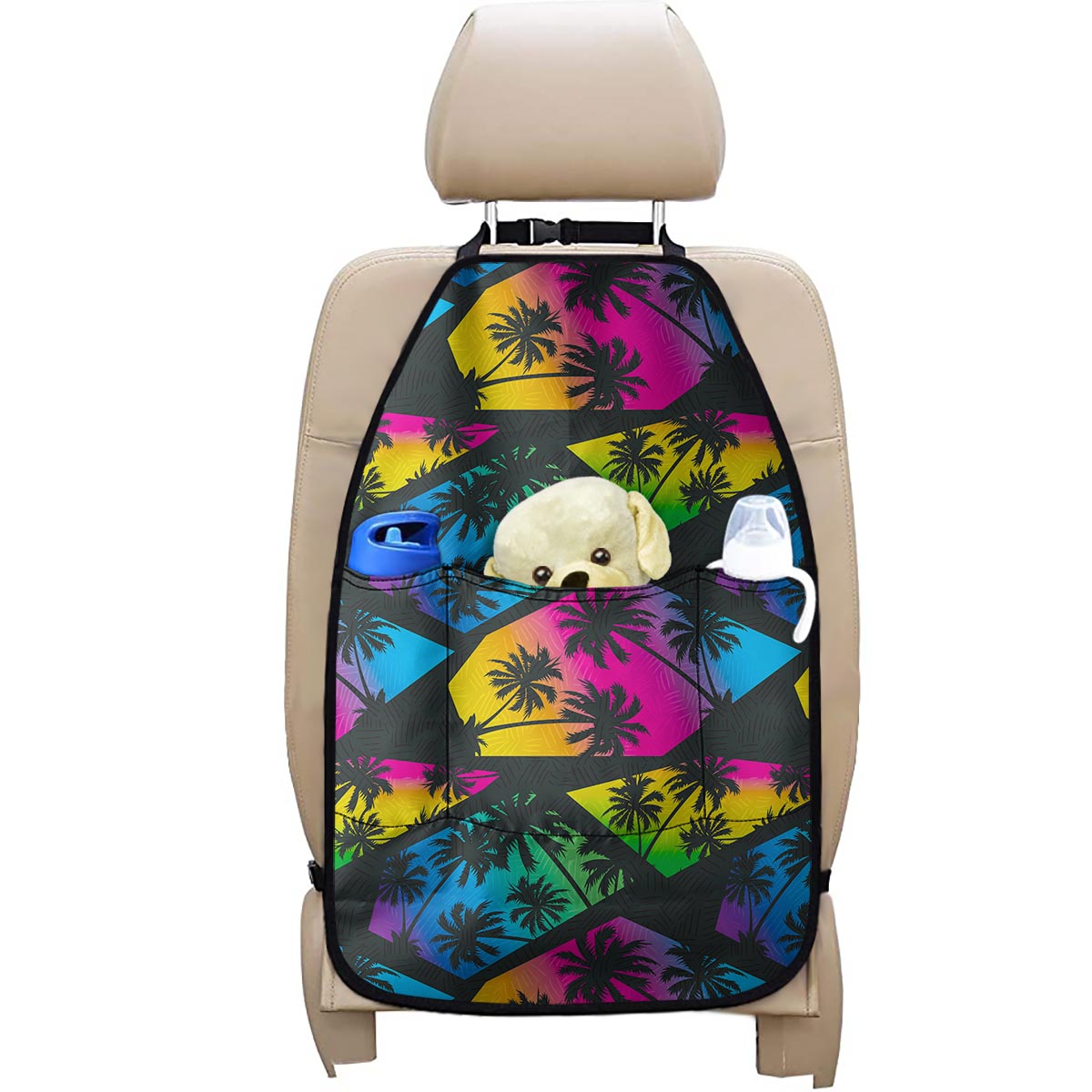 EDM Beach Palm Tree Pattern Print Car Seat Organizers