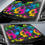 EDM Beach Palm Tree Pattern Print Car Sun Shade GearFrost