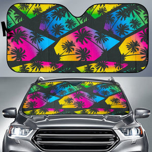 EDM Beach Palm Tree Pattern Print Car Sun Shade GearFrost