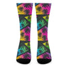 EDM Beach Palm Tree Pattern Print Crew Socks