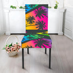 EDM Beach Palm Tree Pattern Print Dining Chair Slipcover