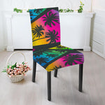 EDM Beach Palm Tree Pattern Print Dining Chair Slipcover