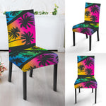 EDM Beach Palm Tree Pattern Print Dining Chair Slipcover