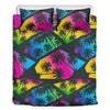 EDM Beach Palm Tree Pattern Print Duvet Cover Bedding Set