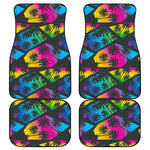 EDM Beach Palm Tree Pattern Print Front and Back Car Floor Mats