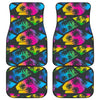 EDM Beach Palm Tree Pattern Print Front and Back Car Floor Mats