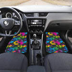 EDM Beach Palm Tree Pattern Print Front and Back Car Floor Mats