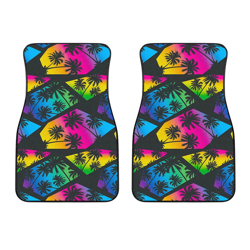 EDM Beach Palm Tree Pattern Print Front Car Floor Mats