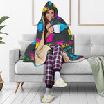 EDM Beach Palm Tree Pattern Print Hooded Blanket