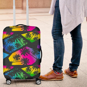 EDM Beach Palm Tree Pattern Print Luggage Cover GearFrost