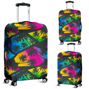 EDM Beach Palm Tree Pattern Print Luggage Cover GearFrost