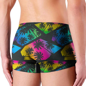 EDM Beach Palm Tree Pattern Print Men's Boxer Briefs