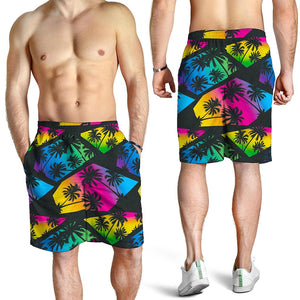 EDM Beach Palm Tree Pattern Print Men's Shorts