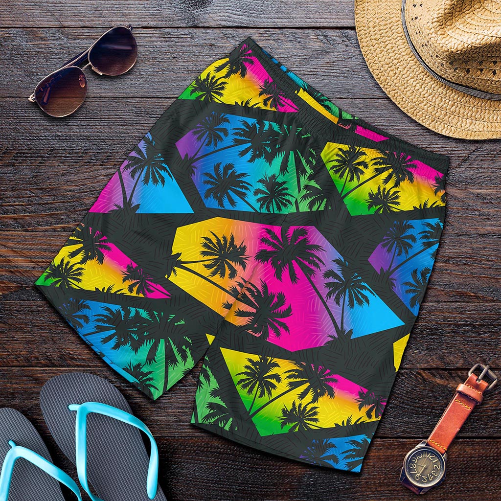 EDM Beach Palm Tree Pattern Print Men's Shorts