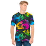 EDM Beach Palm Tree Pattern Print Men's T-Shirt
