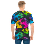 EDM Beach Palm Tree Pattern Print Men's T-Shirt