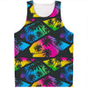 EDM Beach Palm Tree Pattern Print Men's Tank Top