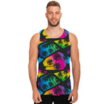 EDM Beach Palm Tree Pattern Print Men's Tank Top