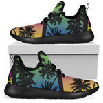 EDM Beach Palm Tree Pattern Print Mesh Knit Shoes GearFrost