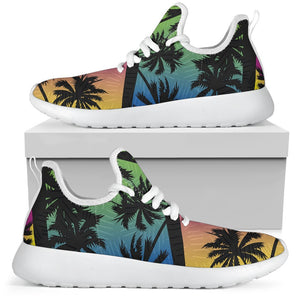 EDM Beach Palm Tree Pattern Print Mesh Knit Shoes GearFrost